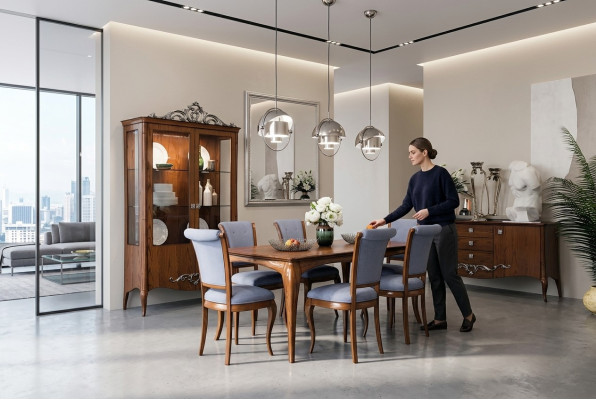 Eetkamerset Eethoek Tafel Tafels 9-delig Compleet set Eettafel 6 Stoelen Groep