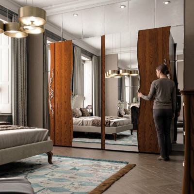 Slaapkamer kast Houten meubels Barok Nieuw Klassieke kledingkast Kasten