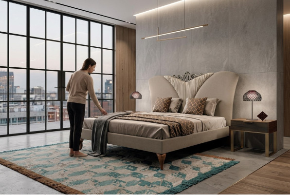 Bed Dubbel massief houten bed Slaapkamer Bedden Meubels Vaccari cav giovanni Nieuw
