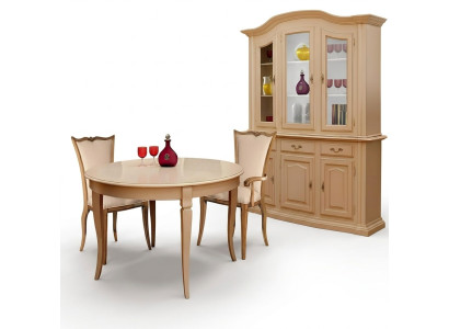 Eetkamer meubels Massief hout Vitrinekast Echt hout dressoir Vitrine Glas Nieuw