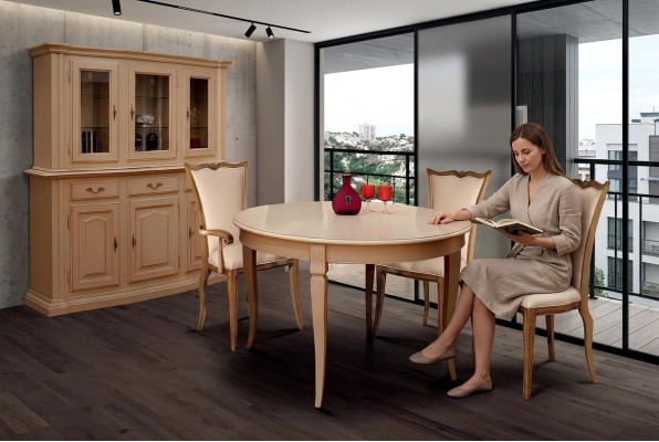 Eetkamertafels Ronde meubels Eettafel Luxe Ronde tafel Massief hout Italië Nieuw