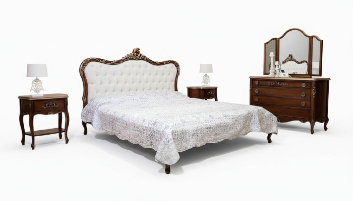 Bed 2x Bedside table 3 pcs. Bedroom set Design furniture Modern Luxury Beds New
