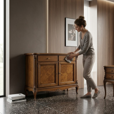 Laden dressoir sideboard bruin massief houten kast meubels commodes
