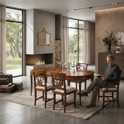 Eettafel + 4x stoelen Stoel Eetkamerset Eetgroep Modern Tafel Tafelset