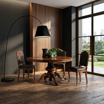 Eetkamertafels Ronde meubels Eettafel Luxe Ronde tafel Massief hout Italië Nieuw