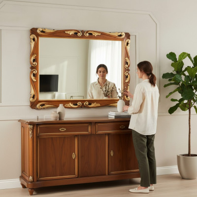 Muur Klassiek Design Spiegel Italiaanse Meubels Wandspiegel Houten Spiegel