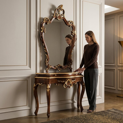 Console tafel spiegel dressoir set Nieuwe houten Italiaanse meubels stijl StileElisa