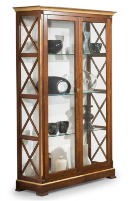 Massief houten vitrinekast glazen kast massief houten vitrine woonkamer meubels dressoir nieuw