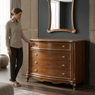 Hout Klassiek Ontwerp Ladenkast Kast Hoge kast Dressoir Laden