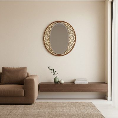 Klassieke ontwerpspiegel Italiaanse muurspiegel Houten staande wand Italië Nieuw