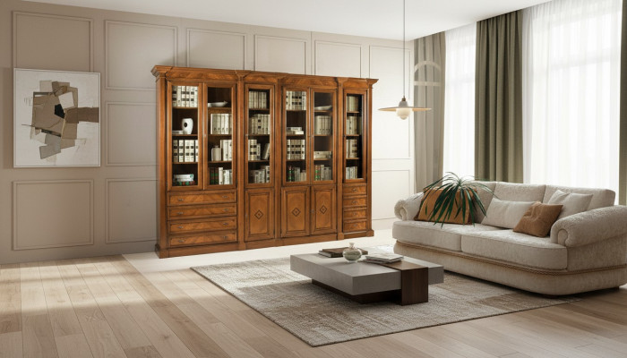Boekenplank bruine vitrinekast boekenkast vitrine boekenkast planken Nieuw