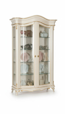 Vitrine Glas Kast Vitrine Woonkamer Hout Dressoir Italiaanse meubelen Plank