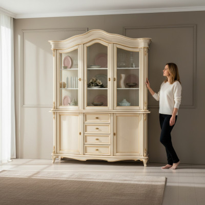 Vitrine kast van massief hout dressoir massief eetkamer meubels massief hout