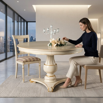 Ronde eettafel Eettafels Eettafels Stijlen Elisa Eettafels Luxe meubels Hout