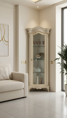 Massieve houten vitrinekast met glazen deuren echt houten vitrine woonkamermeubilair dressoir