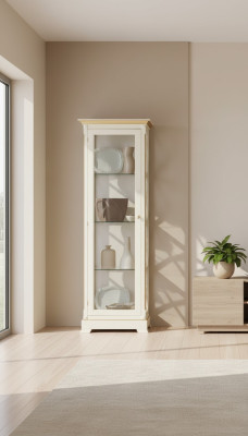 Massief houten vitrinekast van glas Echt houten vitrinekast Woonkamermeubels Sideboard