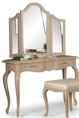 Kaptafel met spiegel Slaapkamer meubel Design Nachtkastje Kruk 2-delig Nieuw