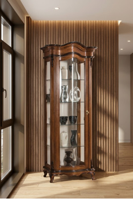 Woonkamer meubels Massief houten vitrines Glas kast Echt houten dressoir Vitrine