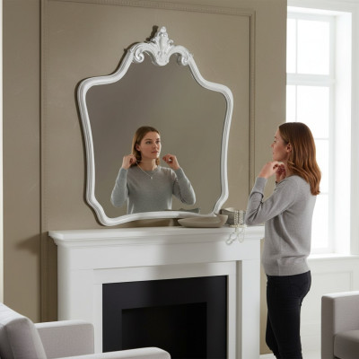 Klassieke Design Spiegel Italiaanse Wandspiegel Houten Staande Wand Italië Nieuw