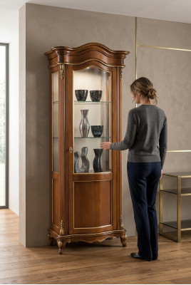 Woonkamer meubels Glazen kast Vitrine Houten vitrines Glazen kast Kasten Planken
