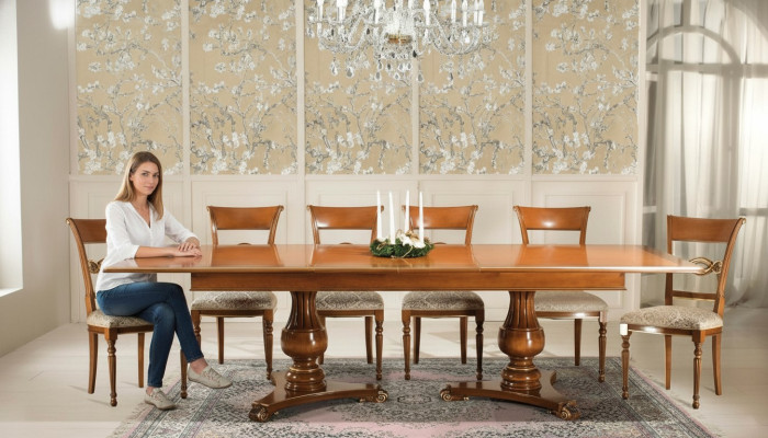 Compleet set eettafel + 6 stoelen eetkamer set eetgroep houten tafel tafels 7-delig