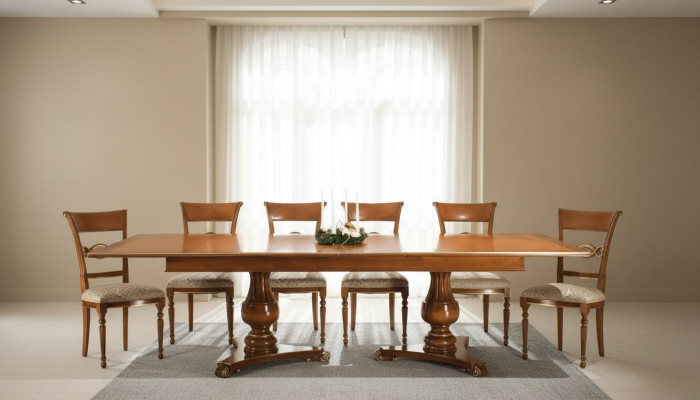Compleet set eettafel + 6 stoelen eetkamer set eetgroep houten tafel tafels 7-delig
