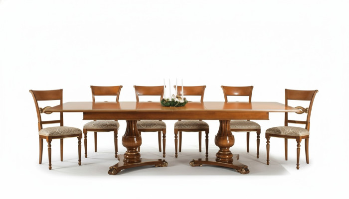 Compleet set eettafel + 6 stoelen eetkamer set eetgroep houten tafel tafels 7-delig