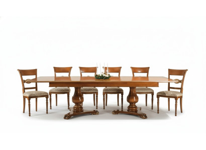 Compleet set eettafel + 6 stoelen eetkamer set eetgroep houten tafel tafels 7-delig