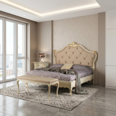 Bed meubels tweepersoonsbed natuurlijk hout slaapkamer meubels design bedden meubels Italië