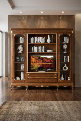 Tv-kastje wandmeubel woonkamer tv-kast massief hout Modern Echt hout Nieuw