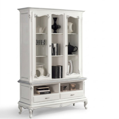 Woonkamer vitrinekast boekenplank dressoir klassieke meubels houten planken