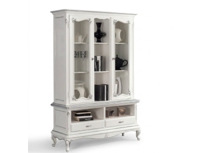 Woonkamer vitrinekast boekenplank dressoir klassieke meubels houten planken