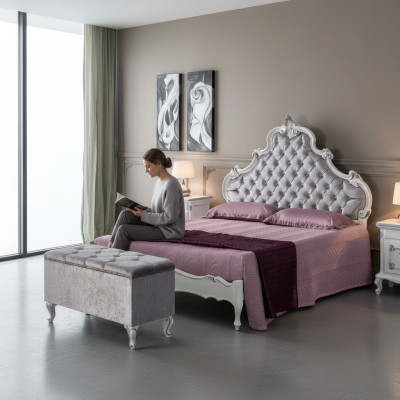 Bed slaapkamer design bedden hout tweepersoonsbed Italiaanse meubelen Chesterfield