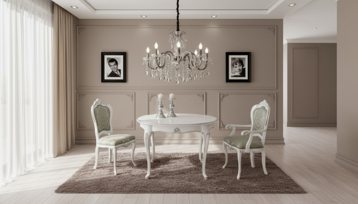 Tafel Set 2x Stoel Eetkamerstoel Stoelen Hout Luxe Eetkamerset Ensemble 3-delig Nieuw