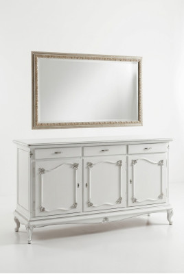 Laden Italiaanse meubels Massief Spiegel 2-delig dressoir Sideboard kast Hout