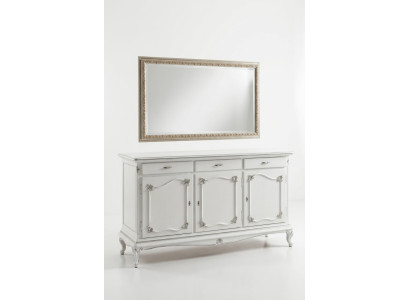 Laden Italiaanse meubels Massief Spiegel 2-delig dressoir Sideboard kast Hout