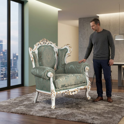 Fauteuil Bank Bankstel 1-zits Designer Banken Club Art deco gestoffeerd TV-lounge
