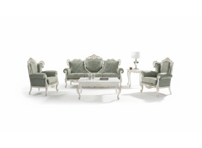 Sofaset Bank Klassiek Barok Meubels Woonkamer Bank 5-dlg. Bank Tafel