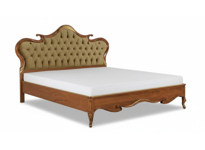 Chesterfield bed gestoffeerd design luxe dubbele hotelbedden Italiaans hout nieuw