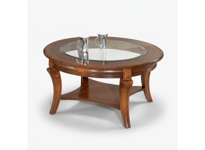 Salontafel Houten tafel Design tafels Italiaanse meubels Glazen tafel Ronde tafel Bruin