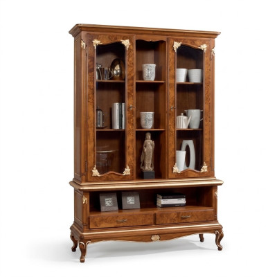 Vitrine Glas Kast Kasten Vitrines Hout Dressoir Italiaanse Meubels Bruin