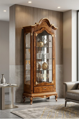 Kasten Houten Vitrines Glazen kast Massiefhouten vitrine Woonkamer Meubels Dressoir
