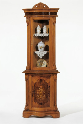 Vitrine glazen kast massief hout vitrine woonkamer dressoir Italiaanse meubels