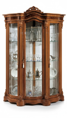 Vitrine glazen kast vitrinekast woonkamer hout dressoir Italiaanse meubels rek