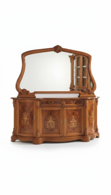 Kasten Italiaanse meubels Massief Spiegel 2 delig dressoir kast hout