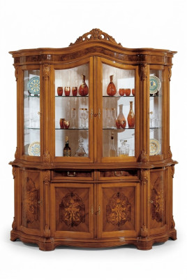 xxl Vitrine Glazen Kast Echt Hout Vitrine Dressoir Italiaanse Meubels Kasten  xxl Vitrine Glazen Kast Echt Hout Vitrine Dressoir Italiaanse Meubels Kasten
