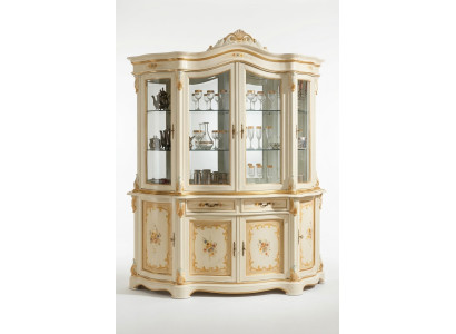 Vitrine glazen kast vitrine woonkamer hout dressoir Italiaanse meubels rek