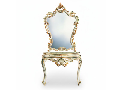 Console tafel Spiegel dressoir Set Hout Italiaanse meubels stijlen Elisa 2-delig Nieuw