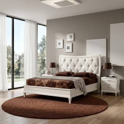 Bedroom set bed 2x bedside table wood Classic Italian furniture 3 pcs.