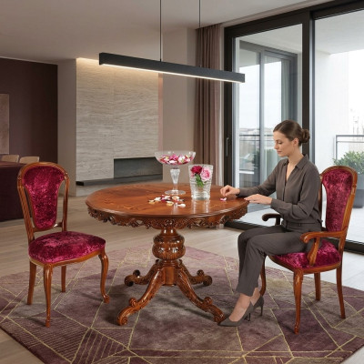 Ontwerper massief houten eettafel eetkamer Uittrekbare tafel inzetplaat